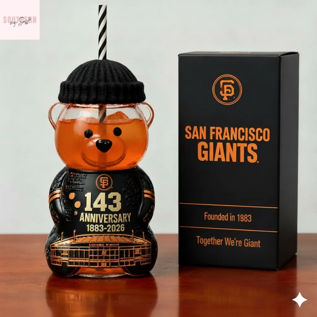 San Francisco Giants 143 Anniversary 1883-2026 Bear Glass Cup