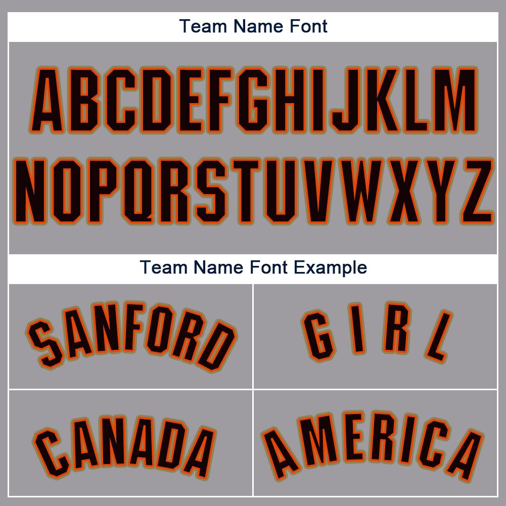 Custom Gray Black Orange-Old Gold Baseball Jersey