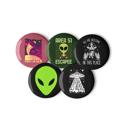 Alien UFO Escape Set of Pins