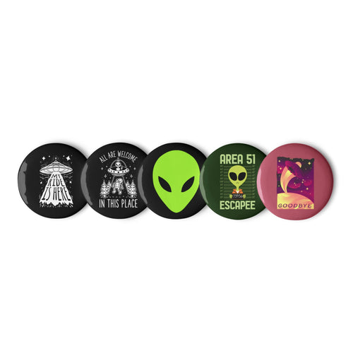 Alien UFO Escape Set of Pins