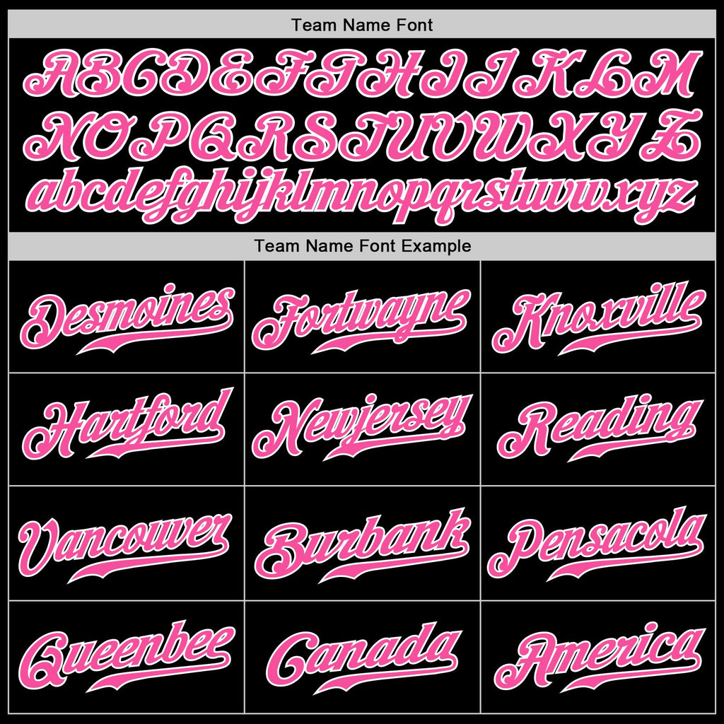 Custom Black Pink-Light Blue Authentic Split Fashion Baseball Jersey