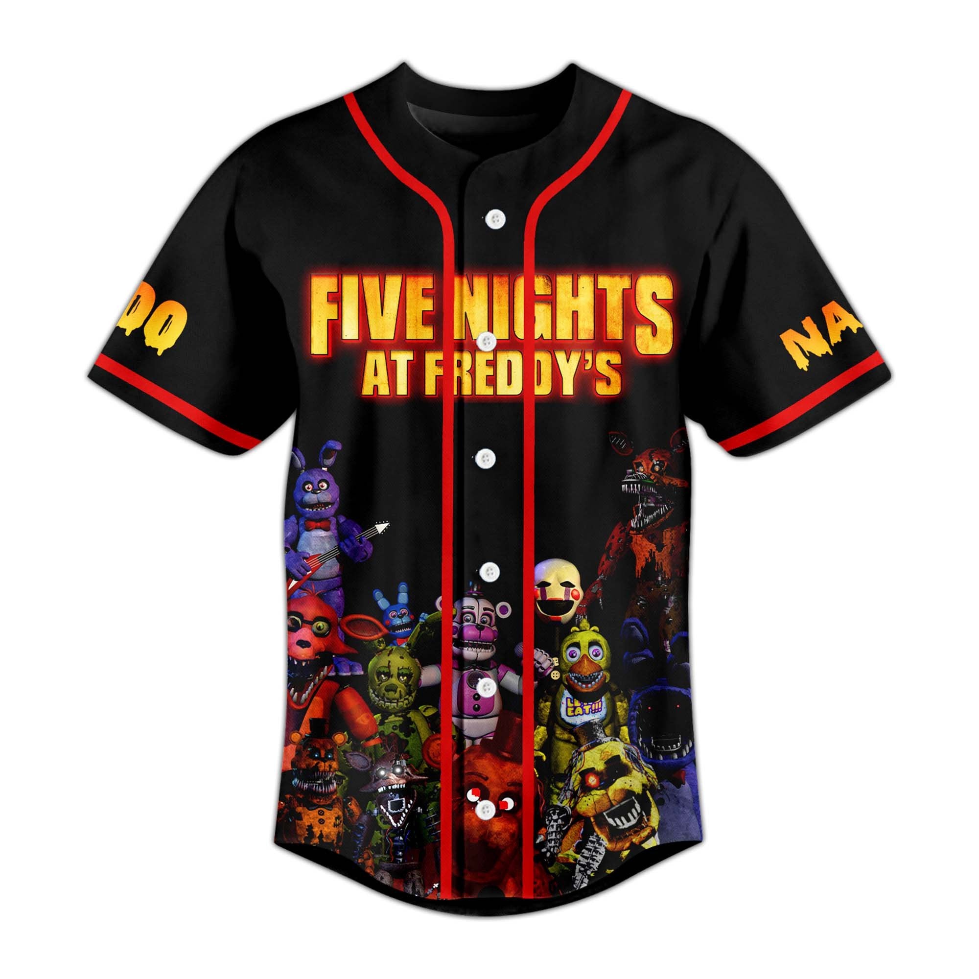 Spooky Five Nights At Freddy's Custom Baseball Jersey