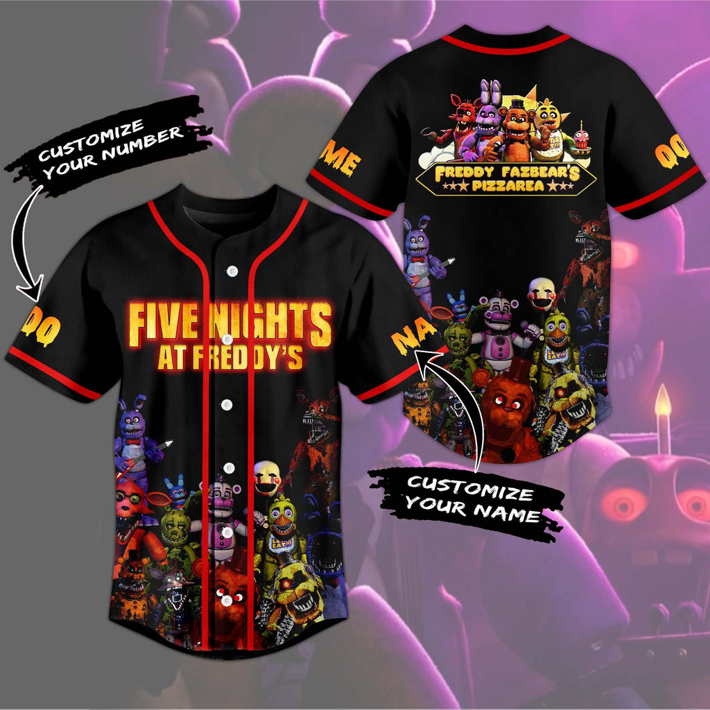 Spooky Five Nights At Freddy's Custom Baseball Jersey