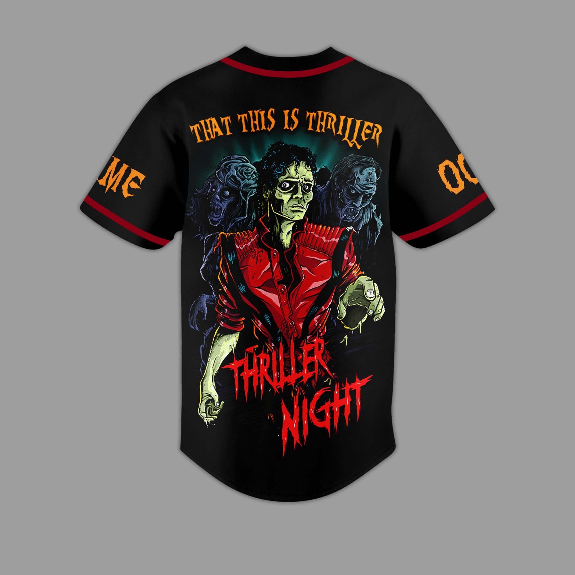 Spooky Michael Jackson Music Halloween Style Baseball Jersey