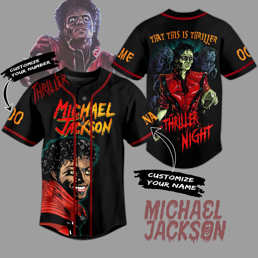 Spooky Michael Jackson Music Halloween Style Baseball Jersey