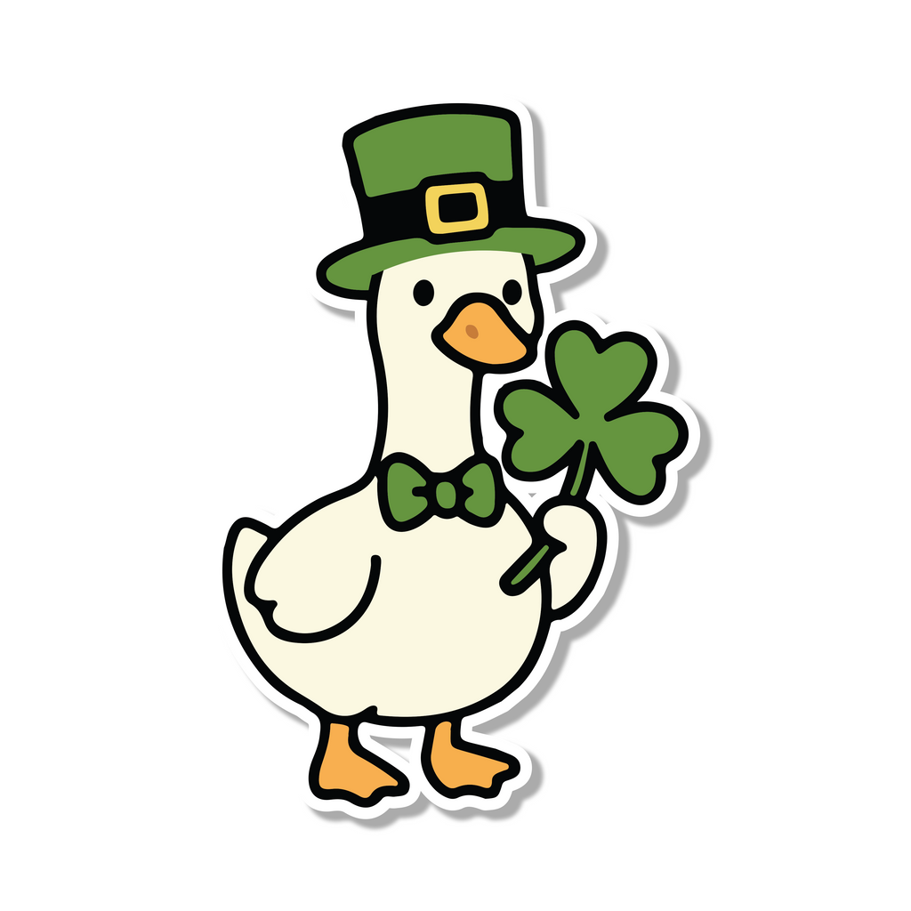 Saint Patricks Day Goose Die Cut Sticker