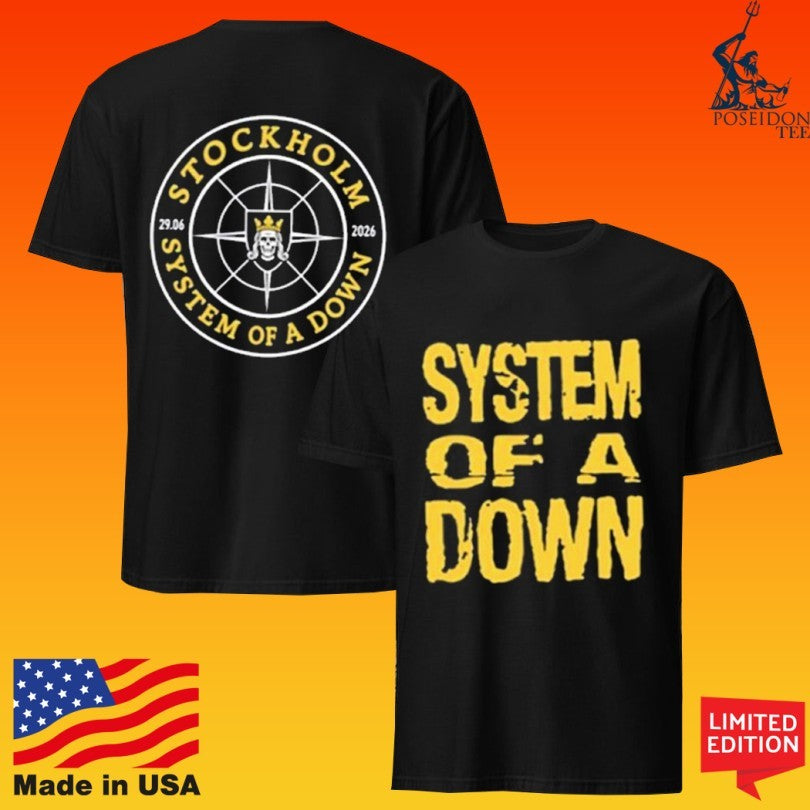 System Of A Down June 29 2026 Stockholm Swede T-shirt