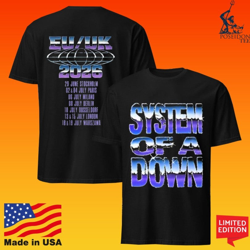 System Of A Down Soad Eu And Uk Tour 2026 T-shirt