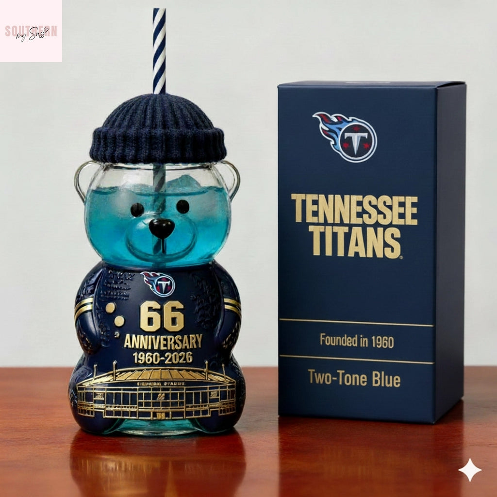 Tennessee Titans 66th Anniversary 2026 Bear Glass Cup