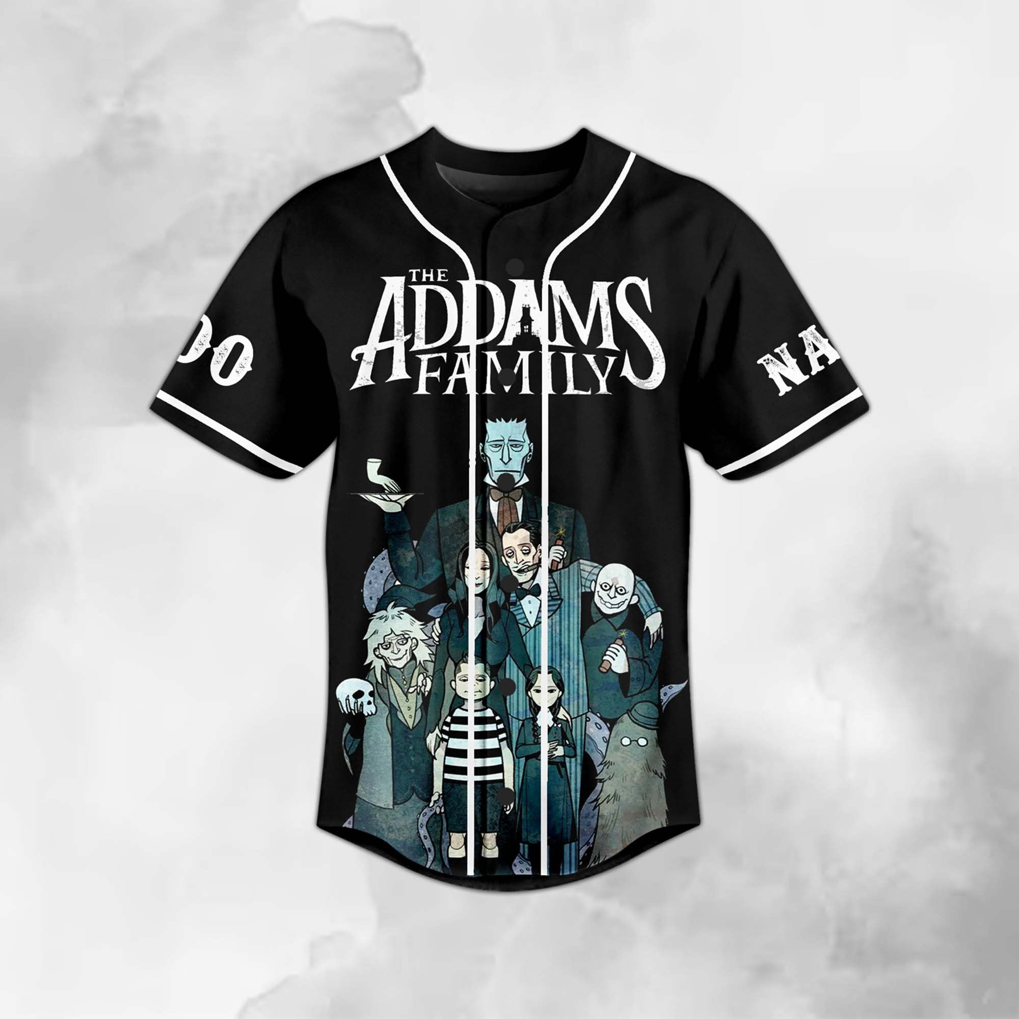 The Addams Family Tombstones Factory Black Custom Baseball Jersey
