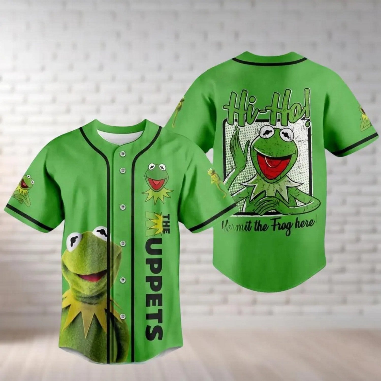 The Muppets Kermit The Frog Green Baseball Jersey
