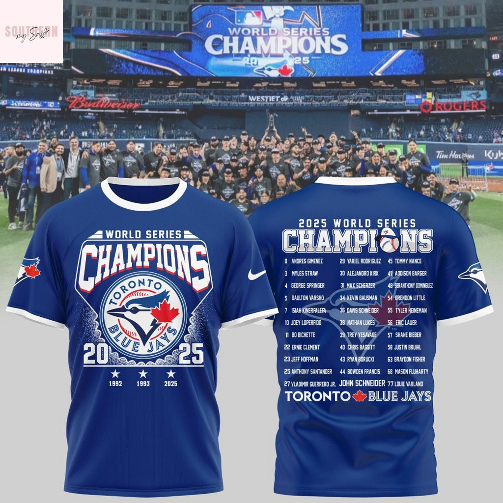 Toronto Blue Jays 2025 World Series Champions 3D T-Shirt