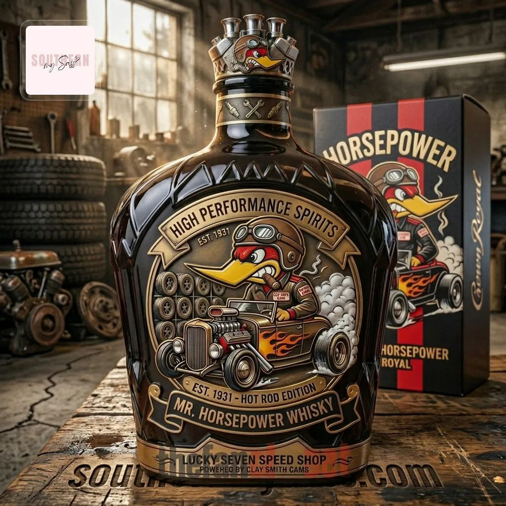 Mr. Horsepower Hot Rod Edition Collectible Whiskey Bottle