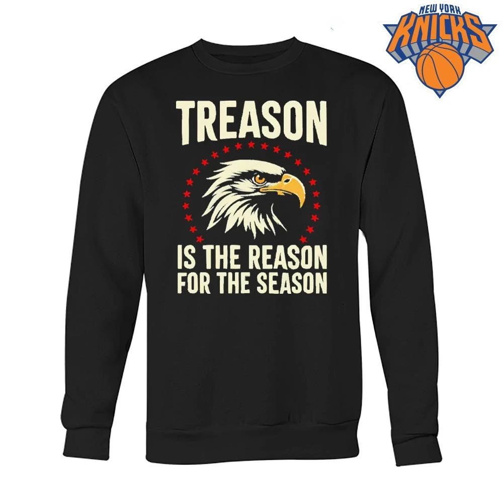 Treason is the Reason for the Season Patriotic Bald Eagle Flag Stars Shirt