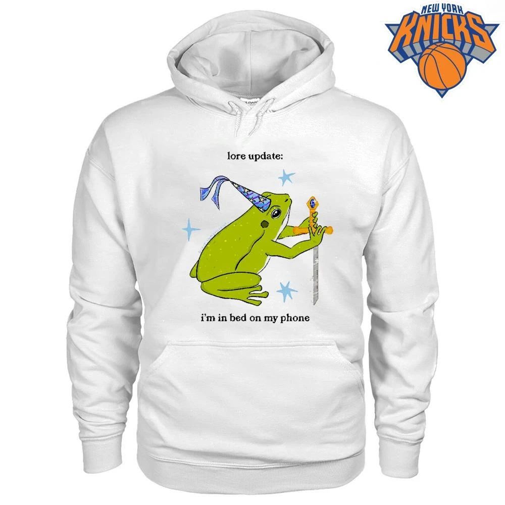 Lore Update I Am In Bed On My Phone Frog Wizard Sword Shirt