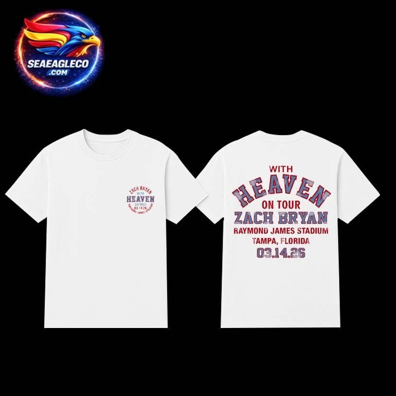 Zach Bryan With Heaven On Tour Raymond James Stadium Two Sided Shirt