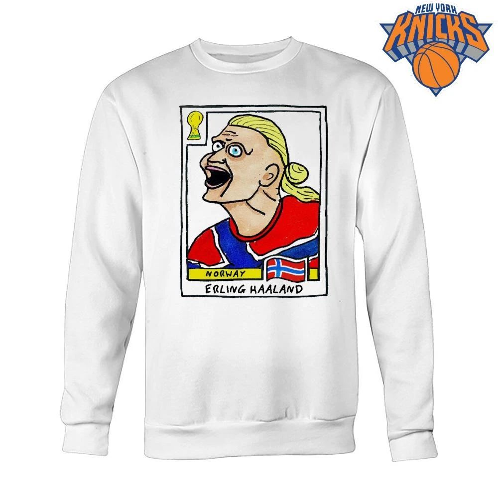 Erling Haaland Funny Face Screaming Meme Norway Cartoon shirt