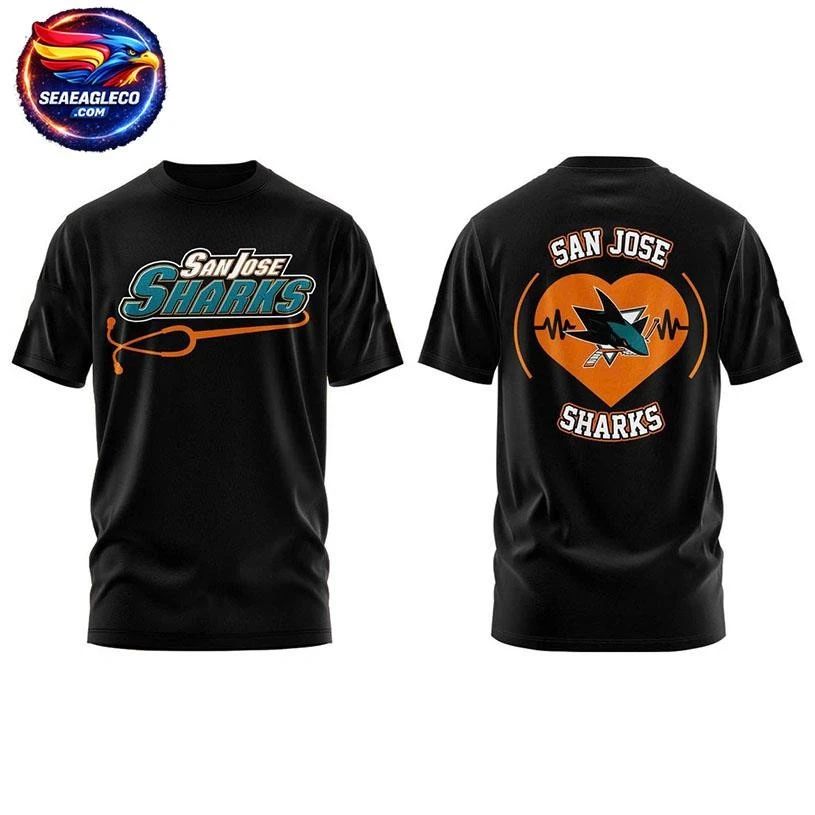 San Jose Sharks Healthcare Appreciation 2026 Night Black Two Sided Shirt
