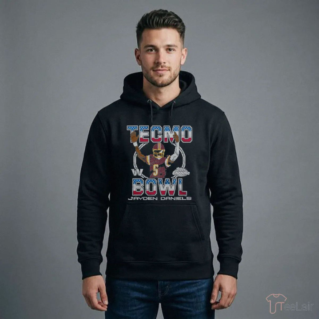 Tecmo Bowl X Topps Chrome Commanders Jayden Daniels T-Shirt