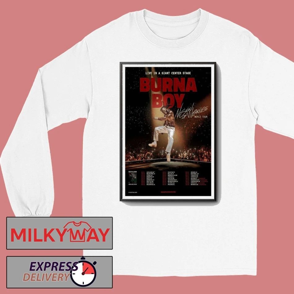 Burna Boy World Tour 2025 Poster shirt