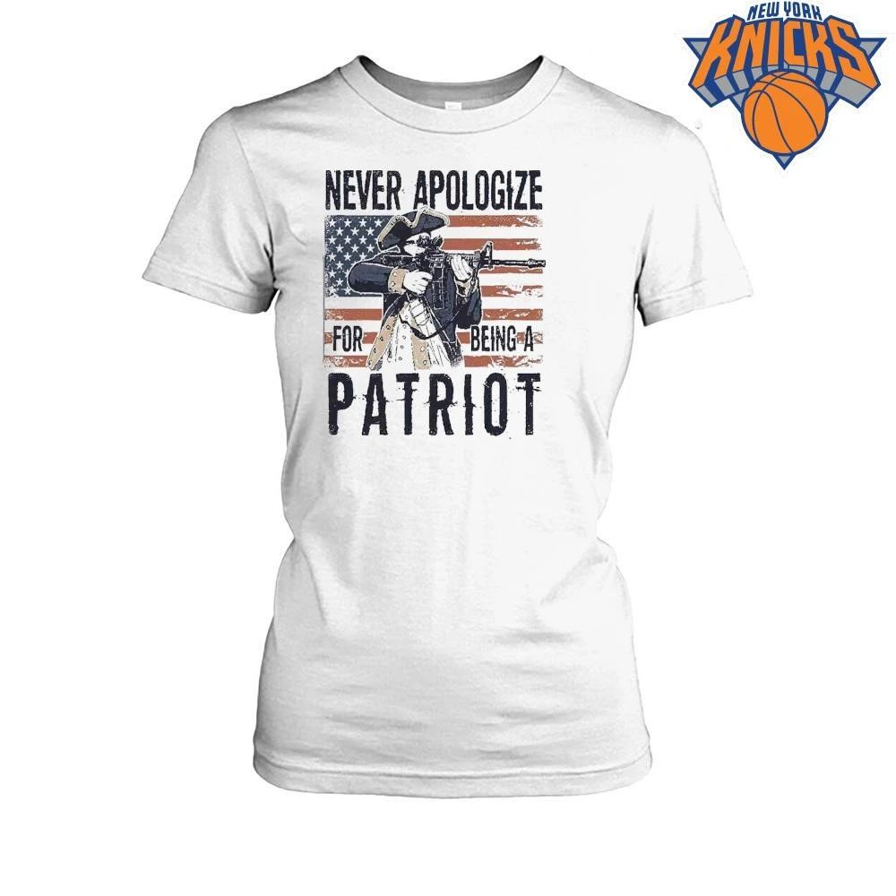 Revolutionary Soldier AR15 Rifle Never Apologize For Being A Patriot shirt