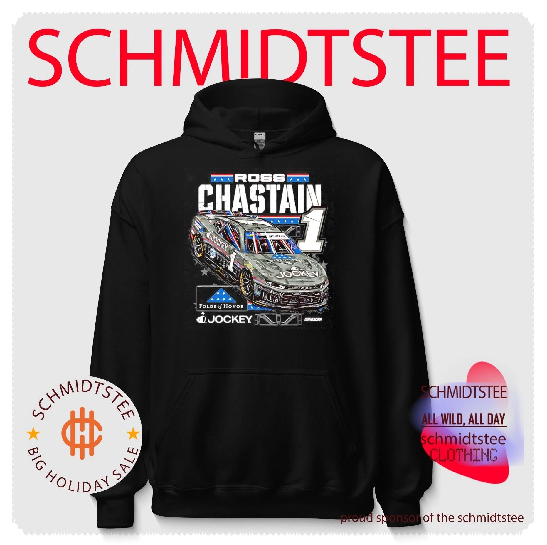 Ross Chastain no 1 2026 Jockey Folds of Honor shirt