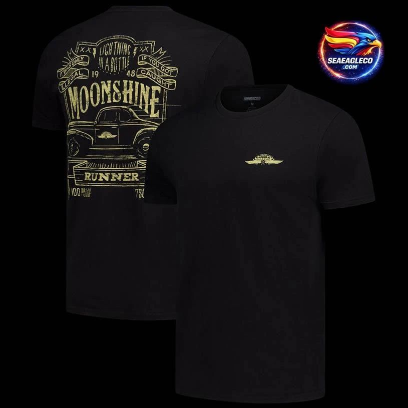 Checkered Flag Sports Black 2-Spot Moonshine Lightning in a Bottle Two Sided Shirt