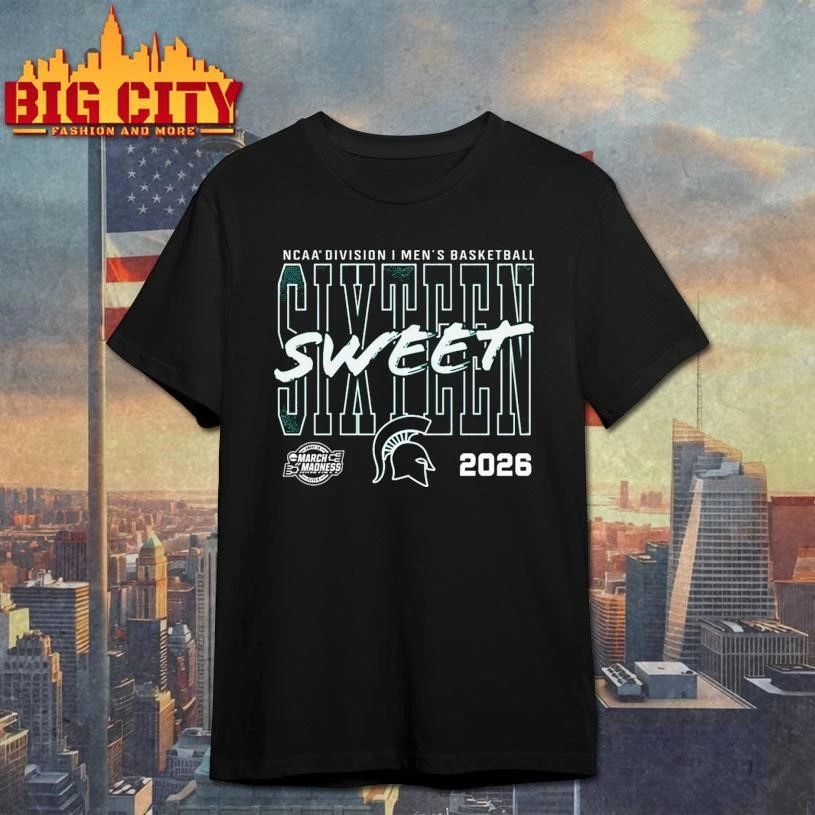 Michigan State Spartans 2026 NCAA Men’s Basketball Tournament March Madness Sweet 16 College Basketball Shirt