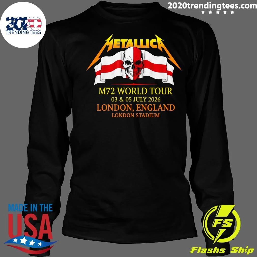 Metallica M72 World Tour 03 & 05 July 2026 London, England London Stadium Shirt