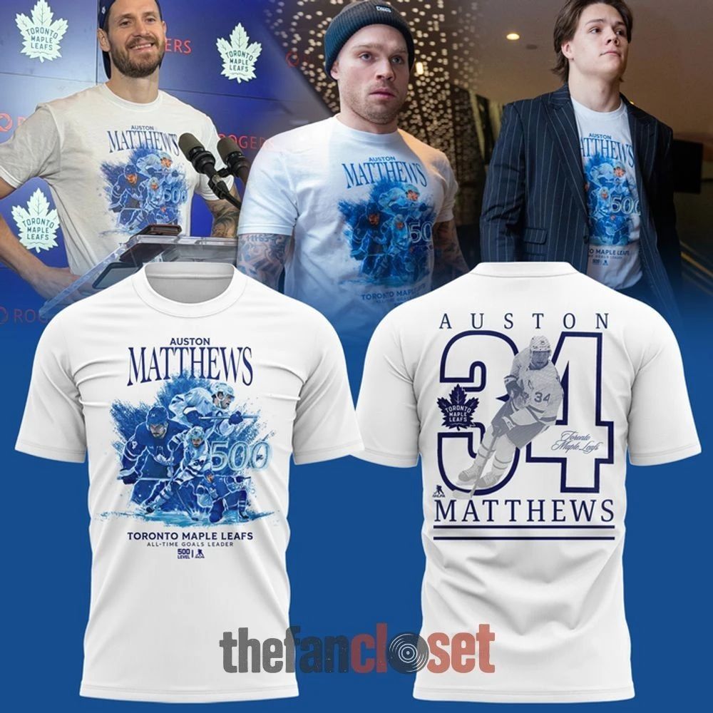 Auston Matthews Toronto Maple Leafs All Time Goals Leader Shirt