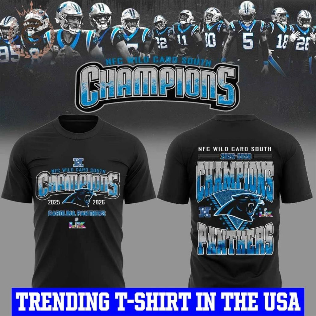 Carolina Panthers NFC Wild Card South Champions 2025-2026 Black Shirt