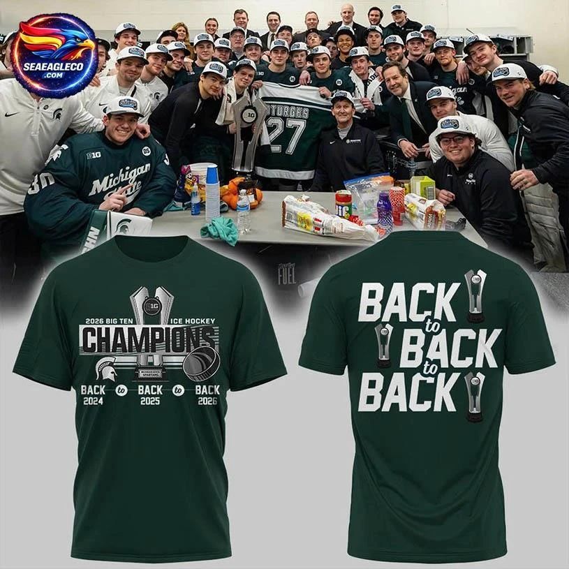 Michigan State Spartans Hockey Big Ten Champions 2026 Two Sided Shirt