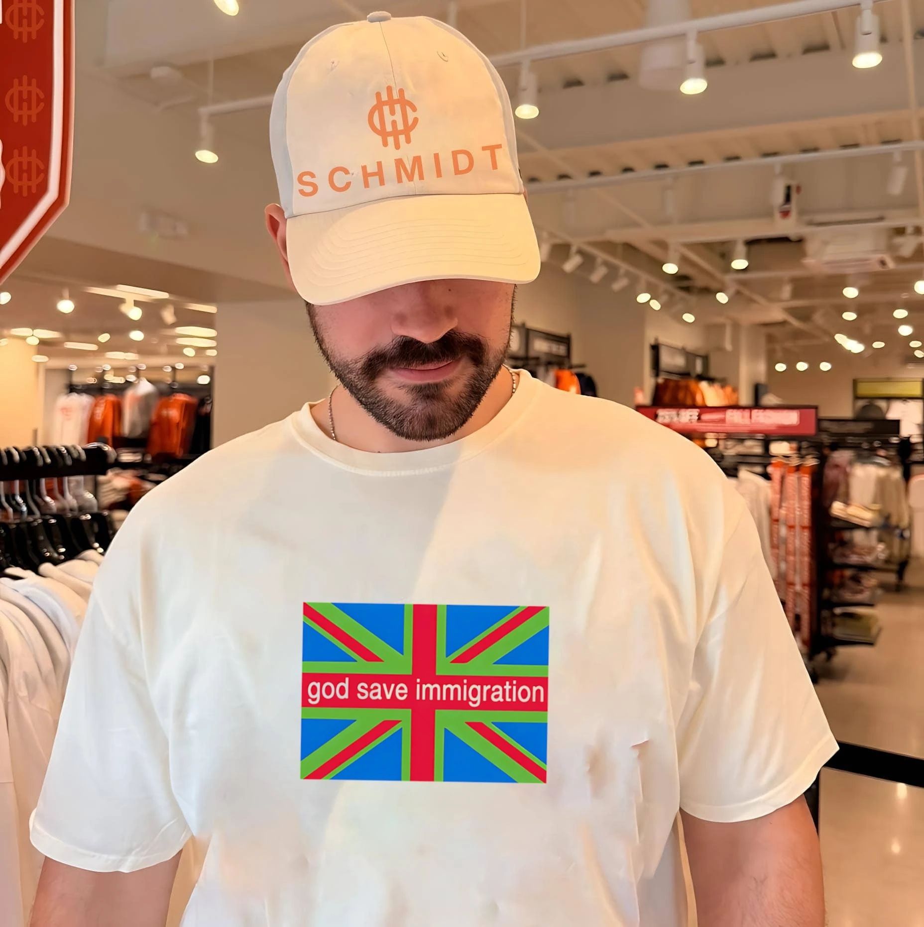 God Save Immigration British Flag political protest shirt