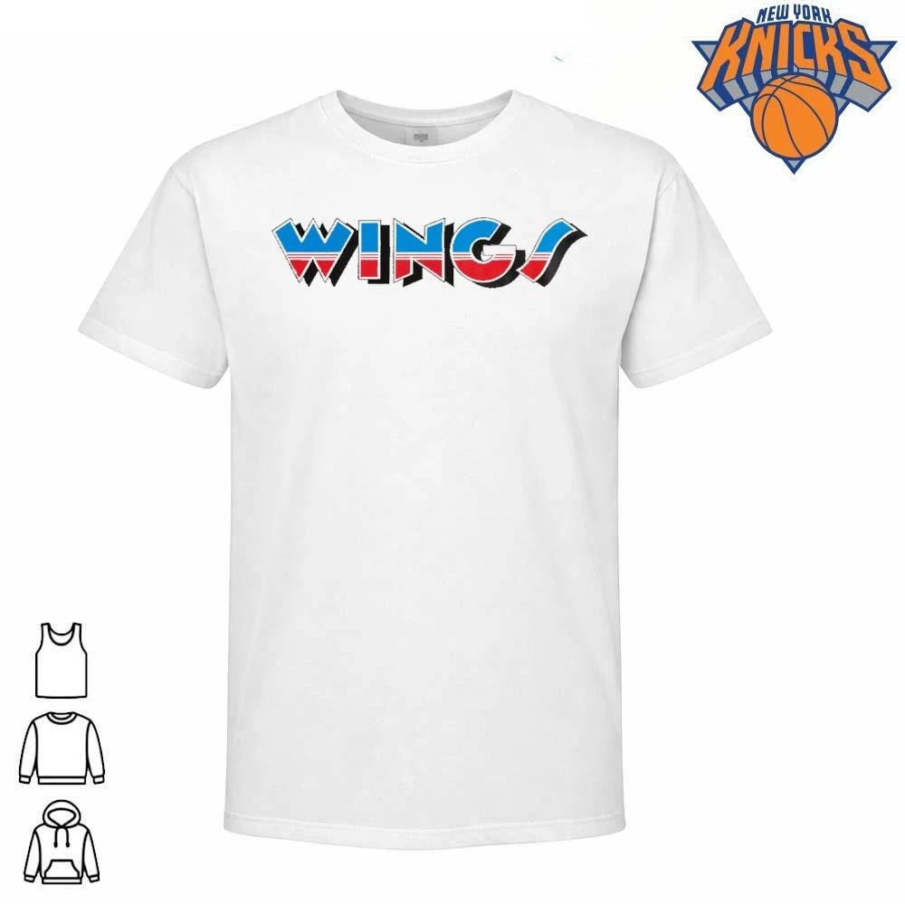 Wings Retro Blue and Red Striped Pop Art Font shirt