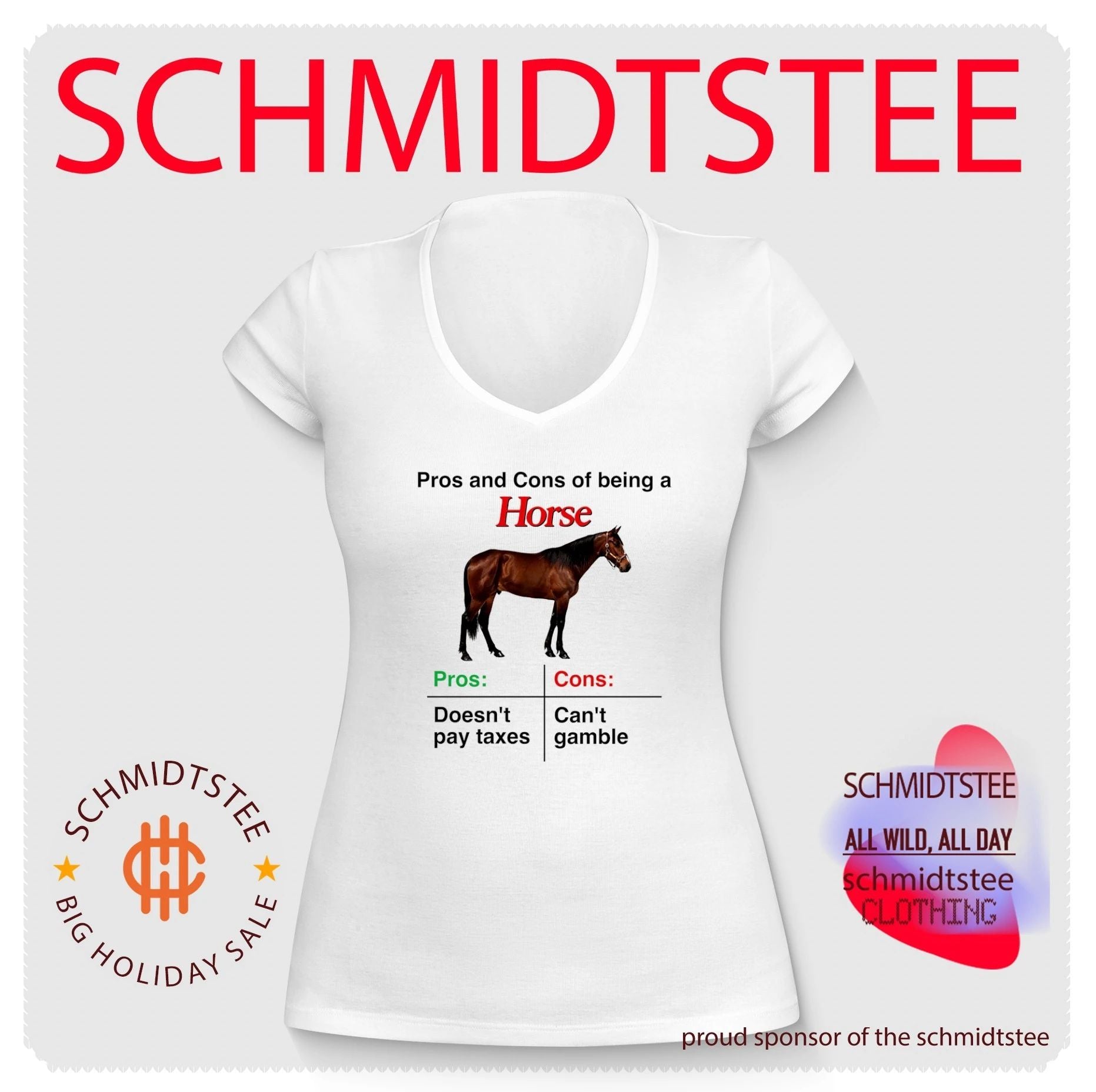 Pros and Cons of Being a Horse funny animal shirt