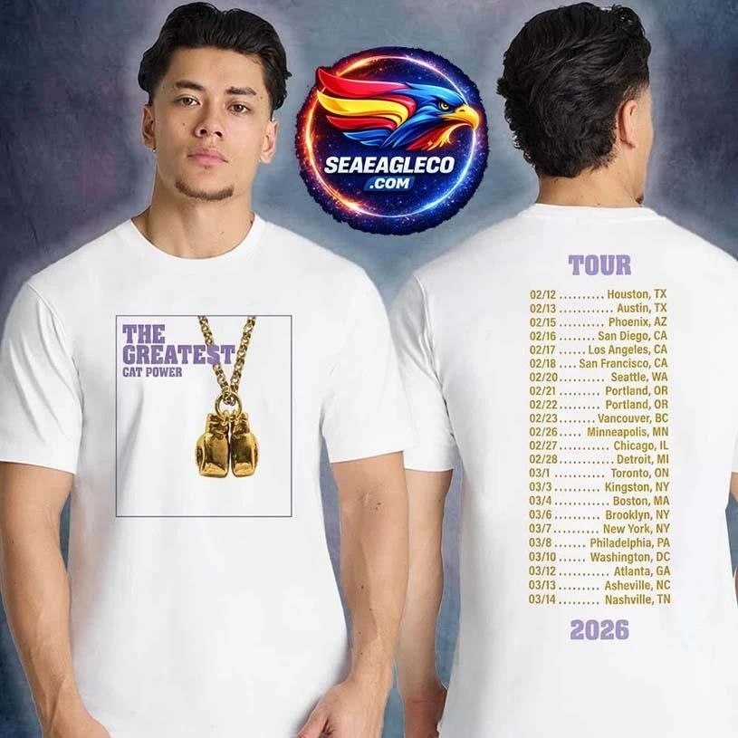 Cat Power The Greatest Tour 2026 Merch Album Logo Time Date Two Sided Shirt