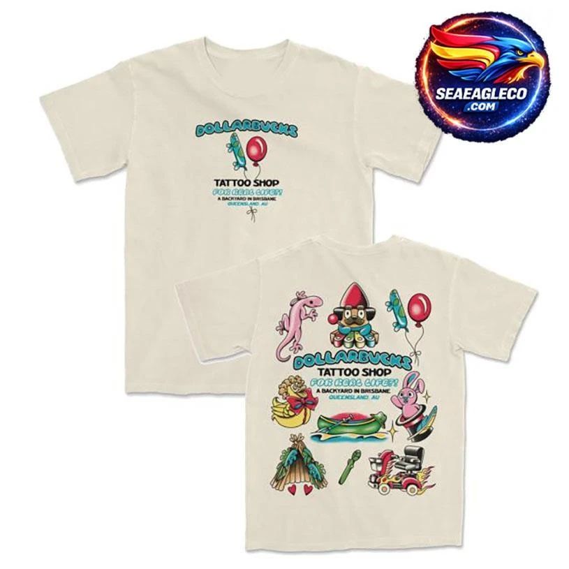 Lostbrostradingco Dollarbucks Tattoo Shop Two Sided Shirt