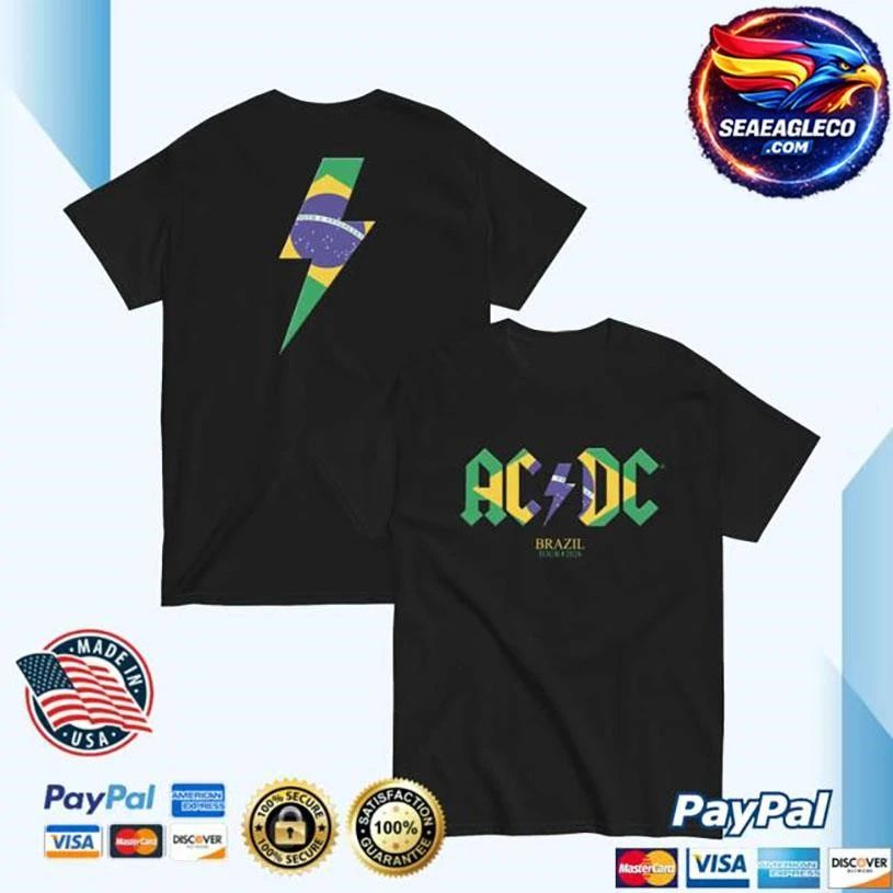 Acdc Brazil Pwr Up Tour Two Sided Shirt