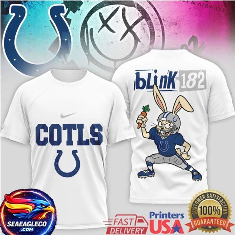 Blink 182 x Indianapolis Colts Punk Rock Football Two Sided Shirt