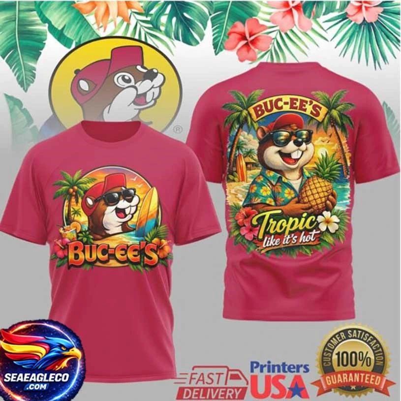 Buc ee’s “Tropic Like It’s Hot” Summer Beach Two Sided Shirt