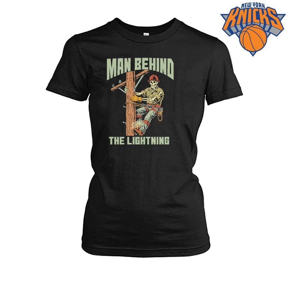 Man Behind The Lightning Lineman Skeleton Electrician Working Man Graphic Vintage shirt