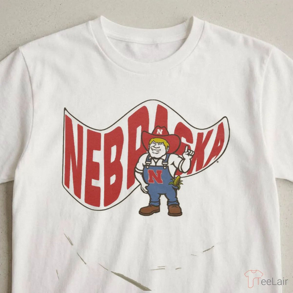 Nebraska Waving Flag Vintage T-Shirt
