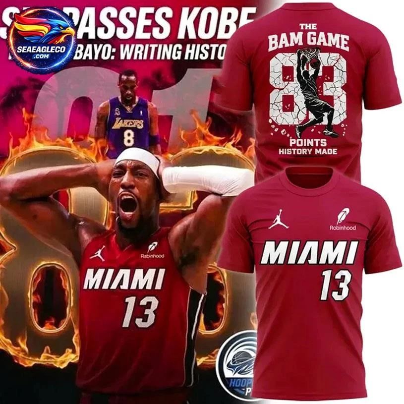 Bam Adebayo Miami Heat The Bam Game 83 Point History Edition Two Sided Shirt