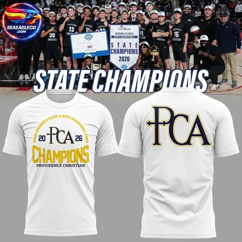 Providence Christian TSSAA Division II Class A Boys Basketball State Champions Two Sided Shirt