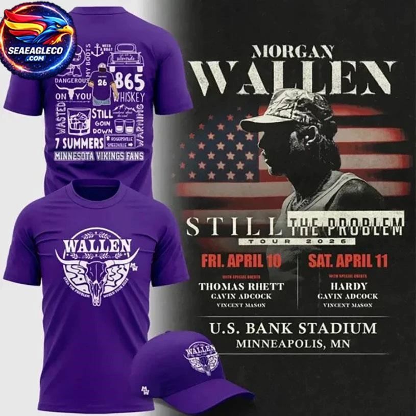 Morgan Wallen x Minnesota Vikings Limited Edition Two Sided Shirt