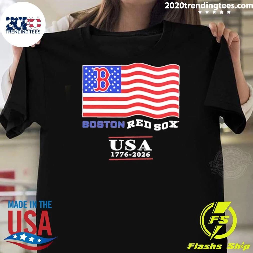 Boston Red Sox USA 1776-2026 4th of July American Flag Shirt
