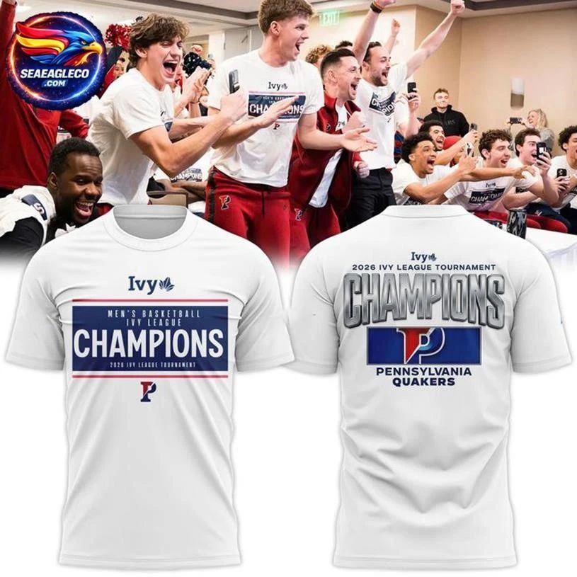 Pennsylvania Quakers Blue 84 Unisex 2026 Ivy League Men’s Basketball Tournament Champions Two Sided Shirt