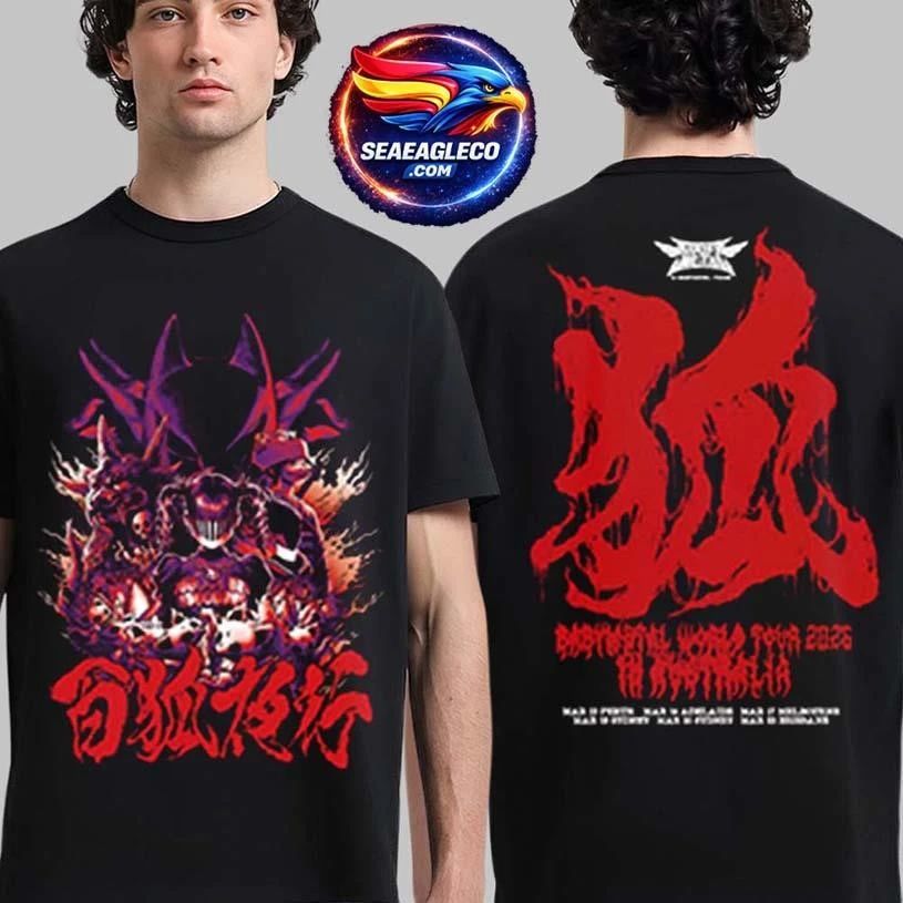 Babymetal World Tour In Australia 2026 Merch Hyakko Yako Two Sided Shirt