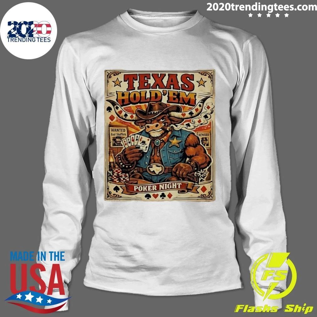 Cow Texas Hold’em Poker Night Cowboy Bull Gambling Shirt