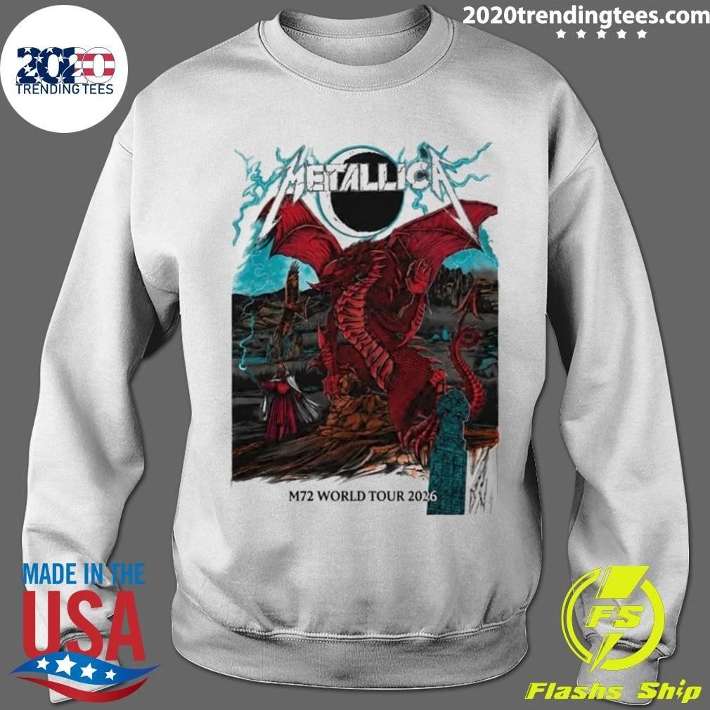 Metallica M72 World Tour 2026 Wales Dragon Tee Shirt